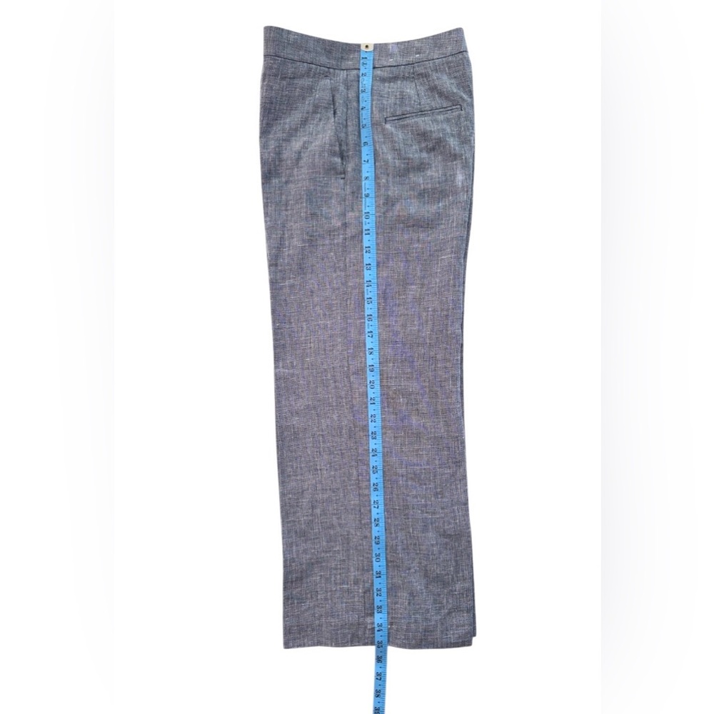 EUC ANN TAYLOR Cotton-Linen Textured Wide Leg Trousers In Blue-Gray Size 2 - Picture 8 of 9